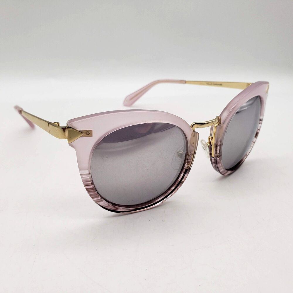 Stella & Dot WESLEY Sunglasses Purple Nude Gold Shell Cat Eye Hello Sunshine